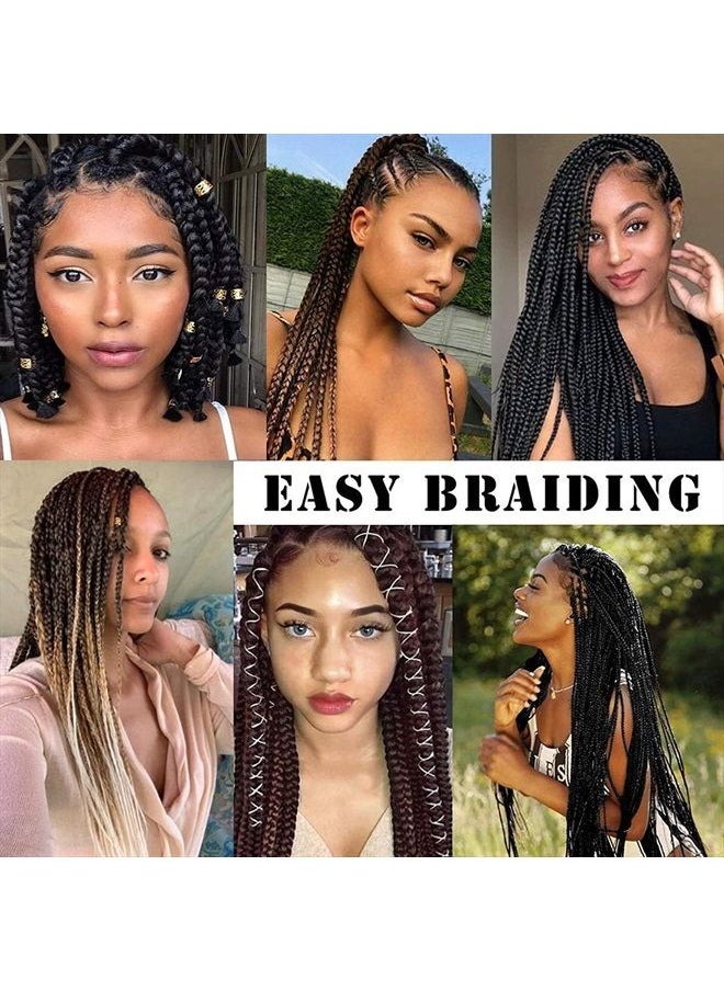 Liang Dian Pre-Stretched Braiding Hair 22 inch 6 packs Hot Water Setting Synthetic Hair Crochet Braiding Hair Extension (99J)  - Image 5