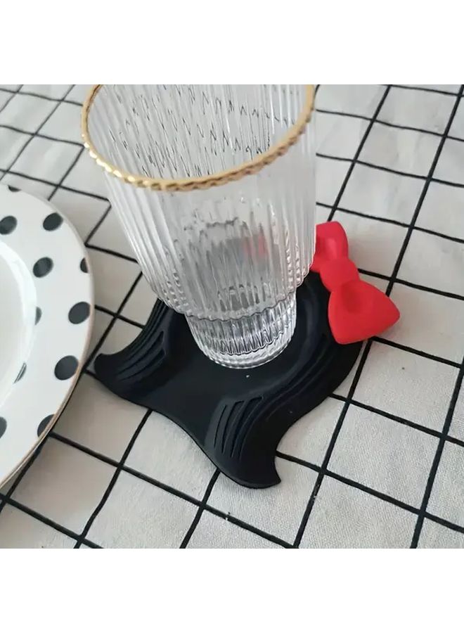 Black Heat Resistant Silicone Kitchen Spoon Rest Non Slip Countertop Organizer Dishwasher Safe Easy Clean Stovetop Protection Holder For Hot Pots Pans Coffee Mugs - Image 3