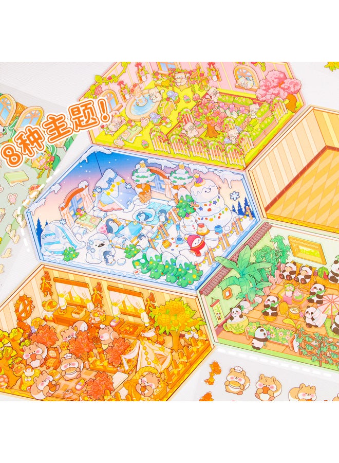 HELPS Creative Summer Solstice Bamboo Garden Cute Large Size Landscape Stickers Microscale Scene Children's Cut-free Three-dimensional Hand Account Stickers - Image 3