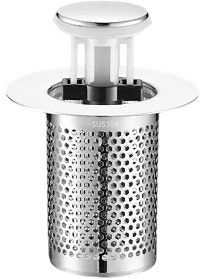 1pcs Telescopic Sink Drain Plug, Bathroom Hair Filter Mesh, 304 Stainless Steel Mesh + Chrome Plated Plastic, 1.34-1.57 Inch Outlet Diameter, Integrated Design, Anti-Odor and Anti-Clog Hair Catcher - Image 2