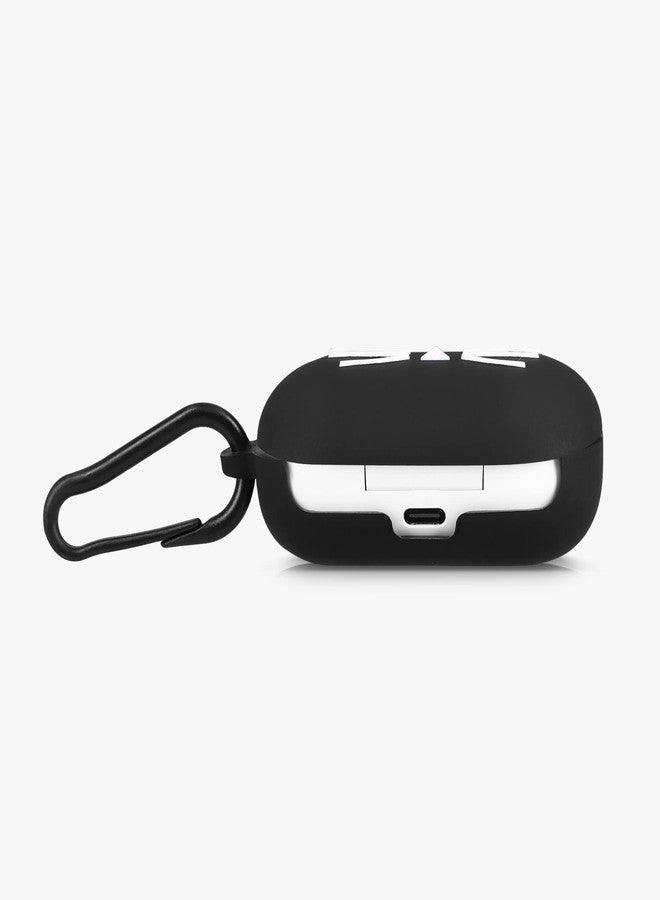 kwmobile Silicone Case Compatible with Samsung Galaxy Buds/Buds Plus Case Cover - Cat Black/White - Image 3