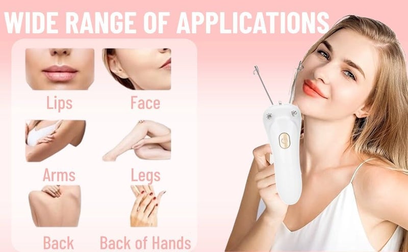 Cryfokt Portable Facial Hair Remover Threading Hair Removal for Fine Hairs on Face, Chin, Upper Lip, Women Automatic Threader Machine Epilator, Arms Birthday Mother's Day Present, 2 Colors - Image 4