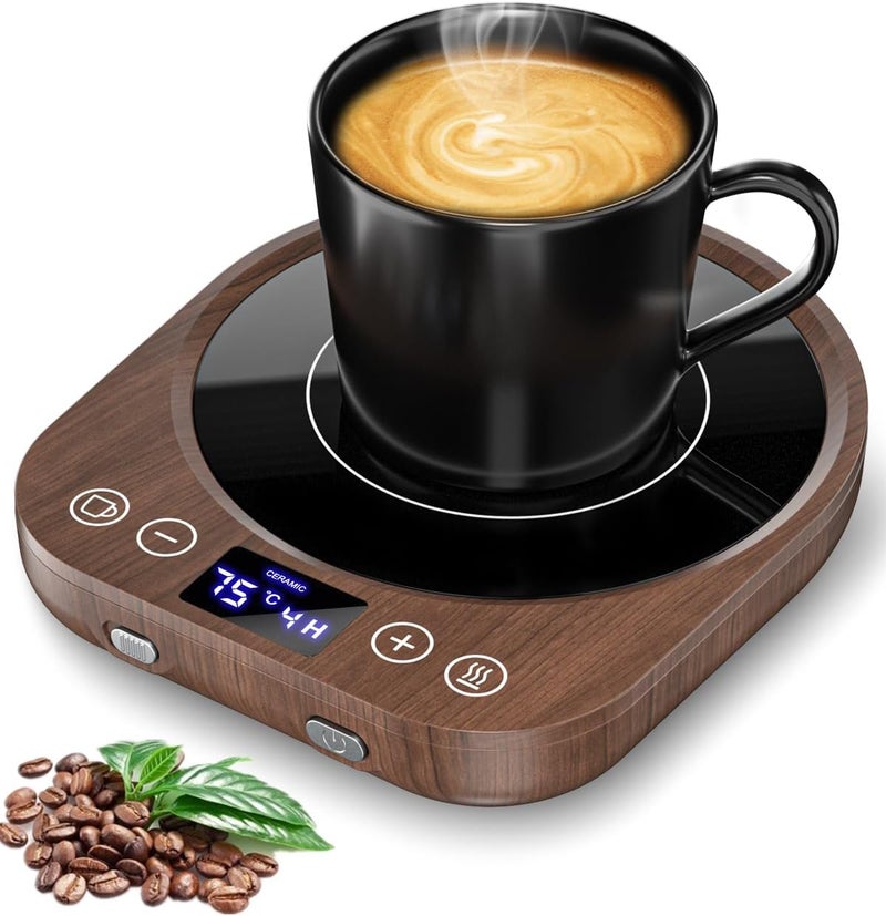 MQFORU Coffee Mug Warmer, Mug Warmer for Desk, Smart Cup Warmer with Gravity Sensor, 9 Temperature Settings, 1-9H Timing, 4H Auto Shut Off, Cup Warmer for Heating Coffee, Tea, Milk, Candle - Image 1