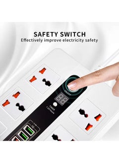 XiuWoo 2 Meter Universal Socket, Charging USB Socket Timing Function Extension Plug, white  - Image 3
