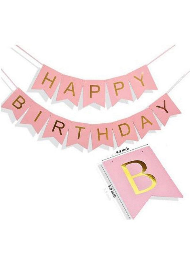 HK balloons® Pink Happy Birthday Banner Birthday Decoration Set for Birthday Party Decorations. (Pink-Banner-Birthday Combo - Pack of 53) - Image 2
