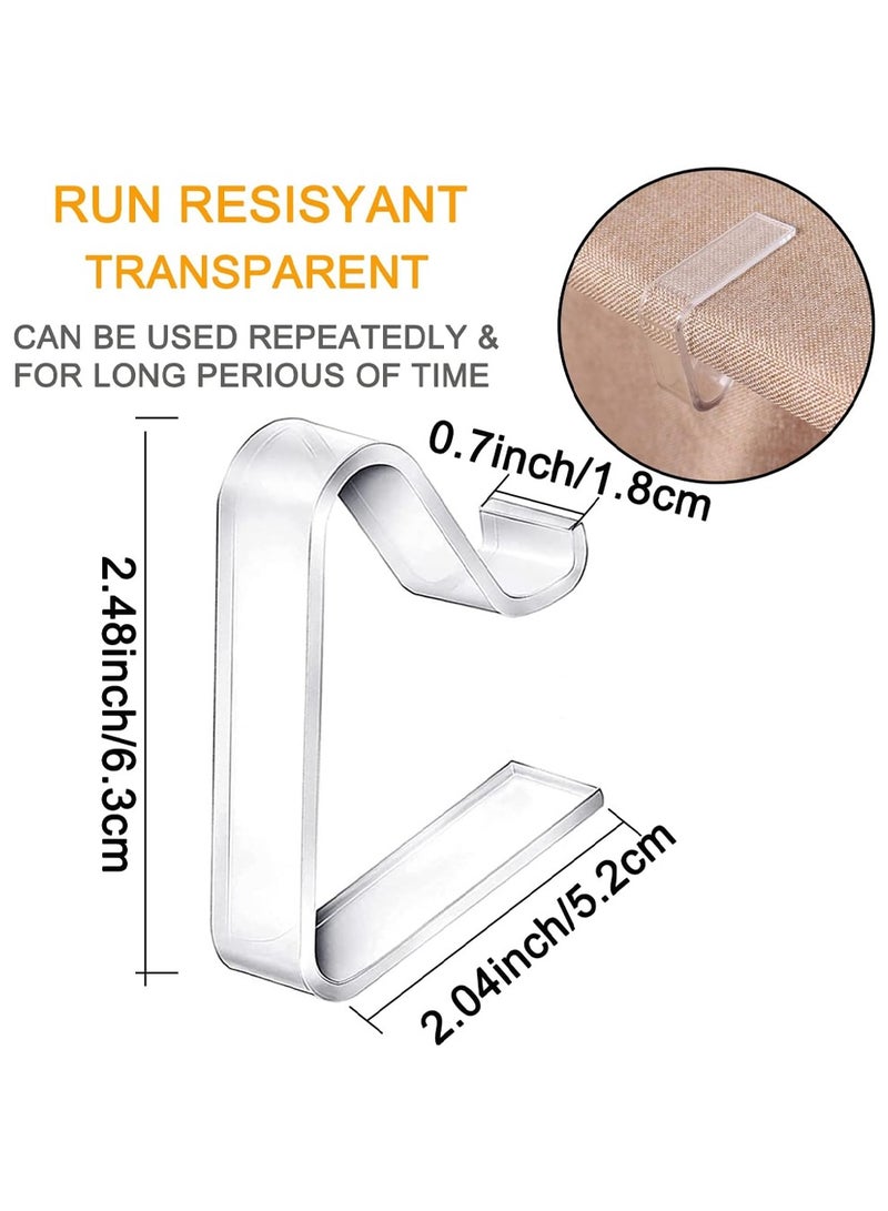 24 Pieces Transparent Clear Tablecloth Clips, Plastic Table Cloth Clips，Windproof Table Cover Holder Clamps，Table Cloth Holder for Christmas Home Wedding Party Indoor Outdoor Camping Picnic (Large) - Image 3