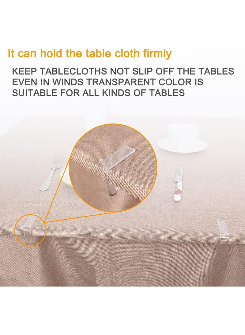 24 Pieces Transparent Clear Tablecloth Clips, Plastic Table Cloth Clips，Windproof Table Cover Holder Clamps，Table Cloth Holder for Christmas Home Wedding Party Indoor Outdoor Camping Picnic (Large) - Image 4