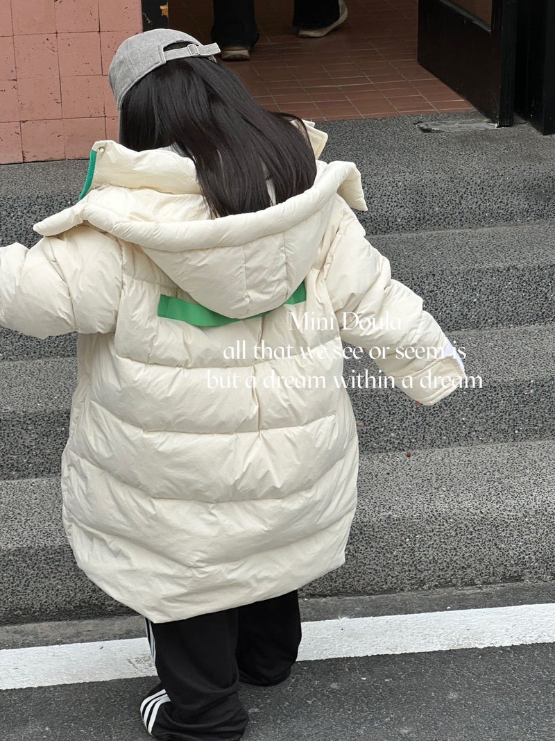 2025 Korean Style Children'S Cold-Proof Clothing, Extended And Thickened With Large Pockets, Color-Blocking Warm Jacket For Young Children - Image 5