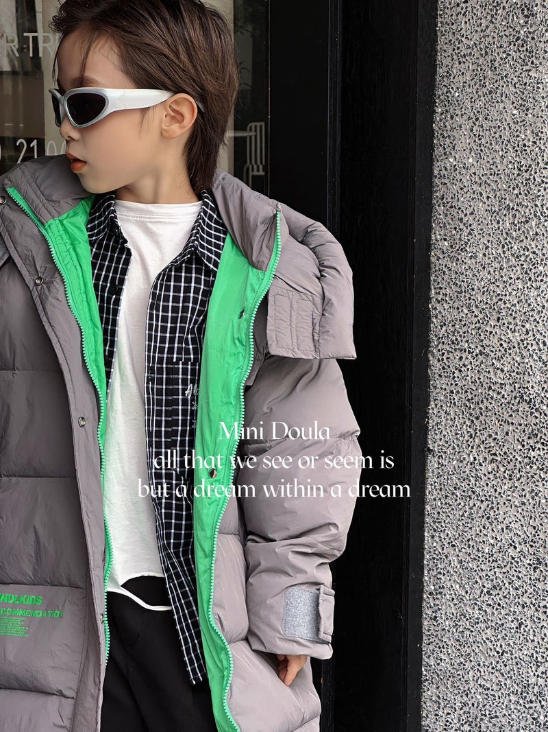 2025 Korean Style Children'S Cold-Proof Clothing, Extended And Thickened With Large Pockets, Color-Blocking Warm Jacket For Young Children - Image 2