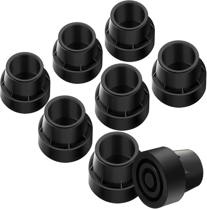 Innconee 8 Pieces Replacement Mini Trampoline Leg Caps, Black Rubber Caps Tips Fits 1" ID Chair Legs, Trampoline Parts Replacement - Image 1