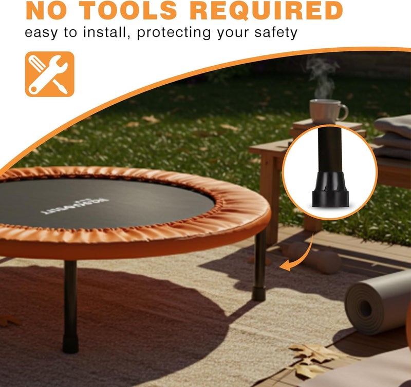 Innconee 8 Pieces Replacement Mini Trampoline Leg Caps, Black Rubber Caps Tips Fits 1" ID Chair Legs, Trampoline Parts Replacement - Image 5