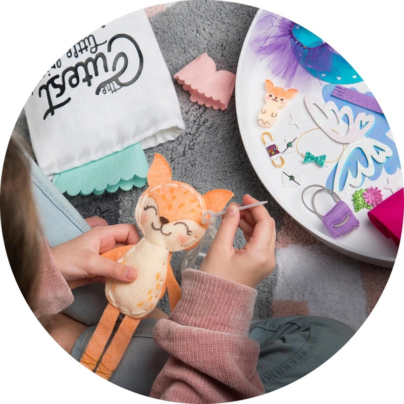Craft Tastic – Make a Fox Friend Craft Kit – Learn to Make 1 Easy-to-Sew Stuffie with Clothes & Accessories - Image 4