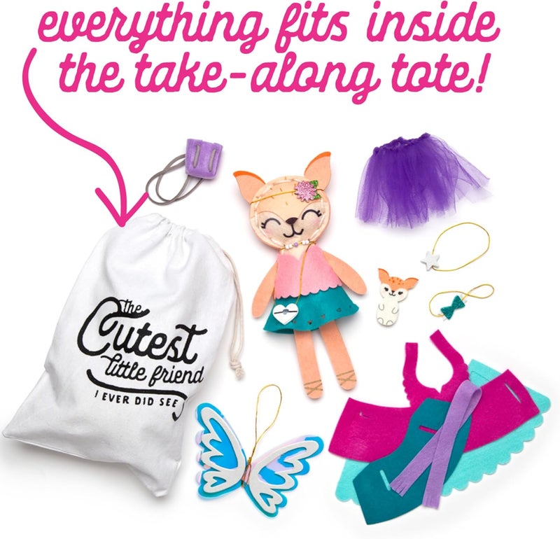 Craft Tastic – Make a Fox Friend Craft Kit – Learn to Make 1 Easy-to-Sew Stuffie with Clothes & Accessories - Image 5
