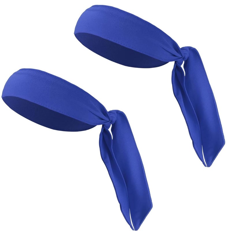 Caiuse Tennis Headbands and Headwraps Set, Sweat-Wicking, for Sports, Exercise and Training, Multi-Use (Royal Blue 2PC) - Image 1