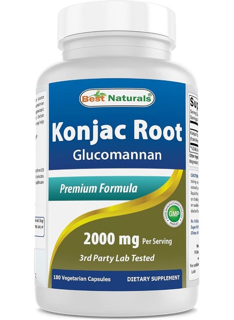 Best Naturals Konjac Root, 2000 mg, 180 Caps