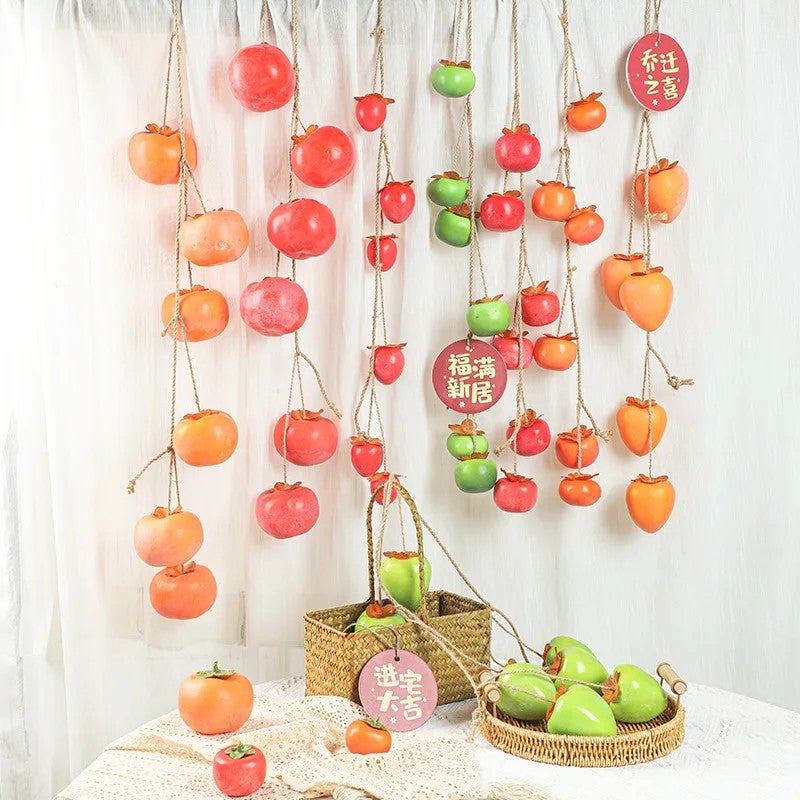Bluejw Artificial Vegetables Tomato String Garland - Foam Dipper Farm Hanging Decor - Gardening School Decoration - Image 3