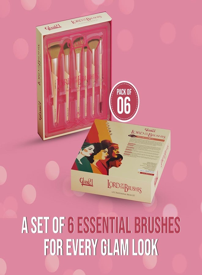 Glam 21 Glam21 Lord Of The Brushes Professional Makeup Brush Set of 6 |Soft & Durable Bristles for Flawless & Effortless Blending | Durable & Lightweight | Premium Elegant Design - Image 5