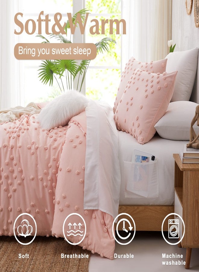 Geniospin Pink Twin/Twin XL Comforter Set for Girls- 5 Pieces Pom Tufted Bed in A Bag Twin Bedding Sets with Sheets, Pillowcases & Shams, All Season Kids Comforter Set - Image 4
