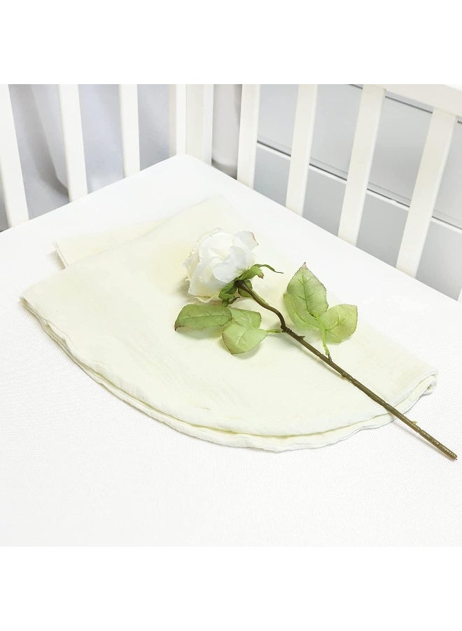 Hooyax غطاء سرير الأطفال هوياكس من موسلين قطن عضوي ناعم يناسب سرير الأطفال حديثي الولادة للأولاد والبنات (كريمي-أبيض) - Image 5