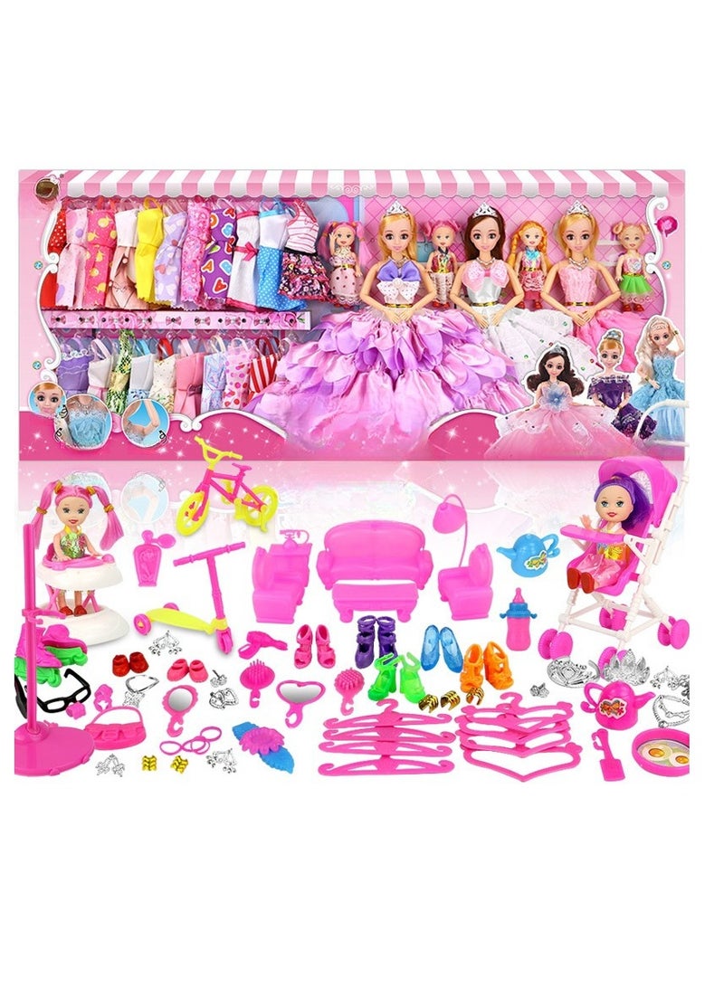 Children's Dress up Doll Set Gift Box, Girl Princess Dream Wardrobe - Image 1