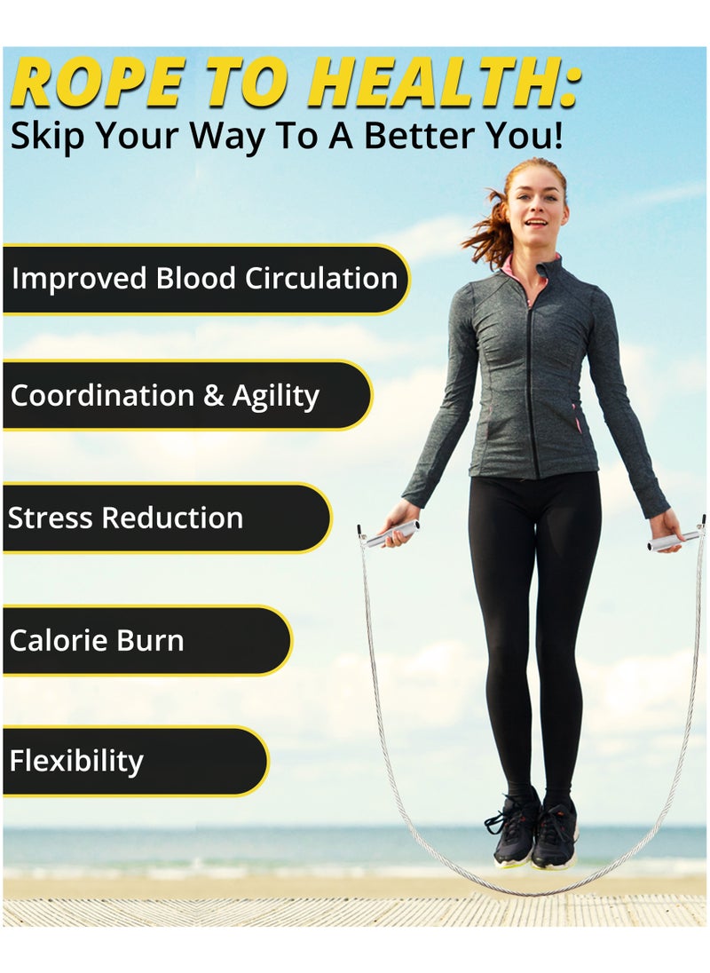 RIGID FITNESS - High Speed Adjustable Jump Rope Skipping Rope for Crossfit, Boxing, Fitness, and Workouts, Suitable for Both Men, Women and Kids  Adjustabe Jumping Rope for Gym and Home Exercises - Image 1