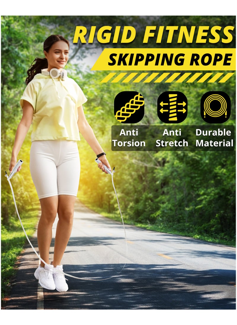 RIGID FITNESS - High Speed Adjustable Jump Rope Skipping Rope for Crossfit, Boxing, Fitness, and Workouts, Suitable for Both Men, Women and Kids  Adjustabe Jumping Rope for Gym and Home Exercises - Image 1