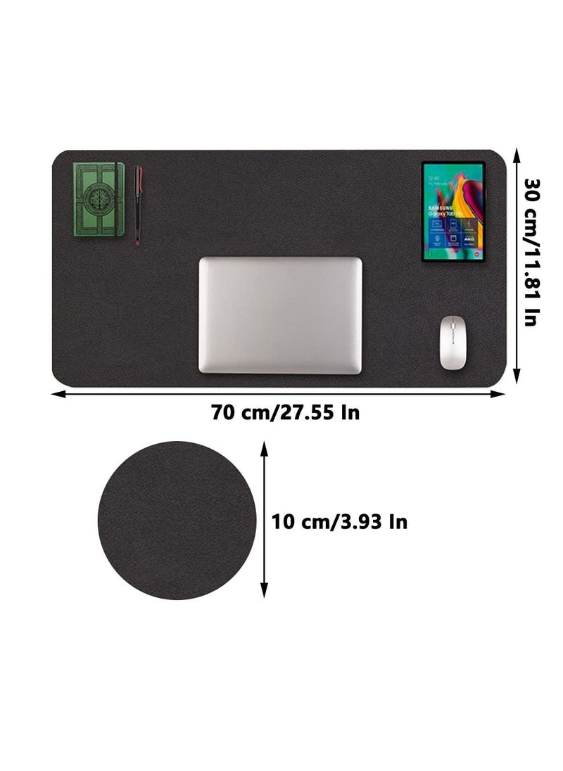Generic - Leather Mouse Pad Desk Pad Anti Slip Mouse Pad Double Sided Available Leather Suede with Coaster for Offices Desks Computer Tables and Dining Tables 90X40 Cm Black - Image 1