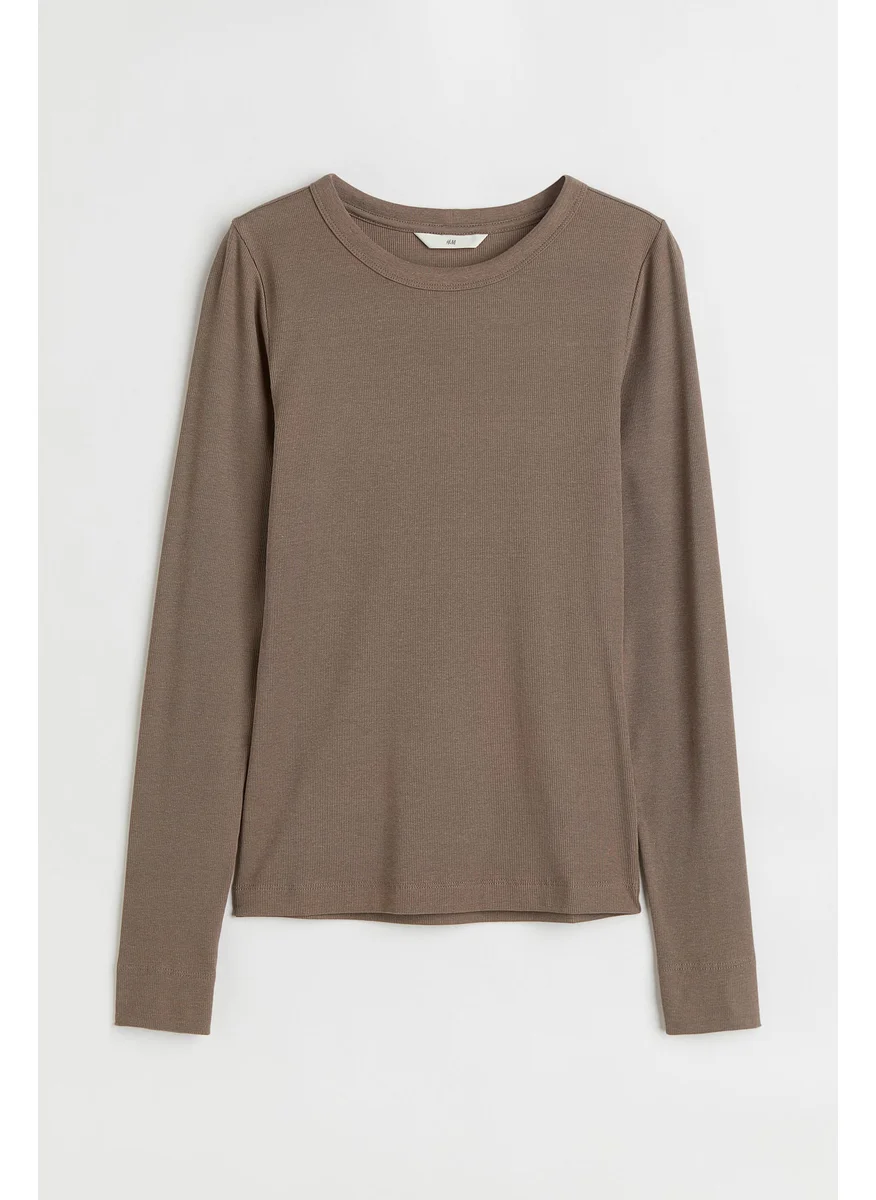 H&M Ribbed Modal-Blend Top