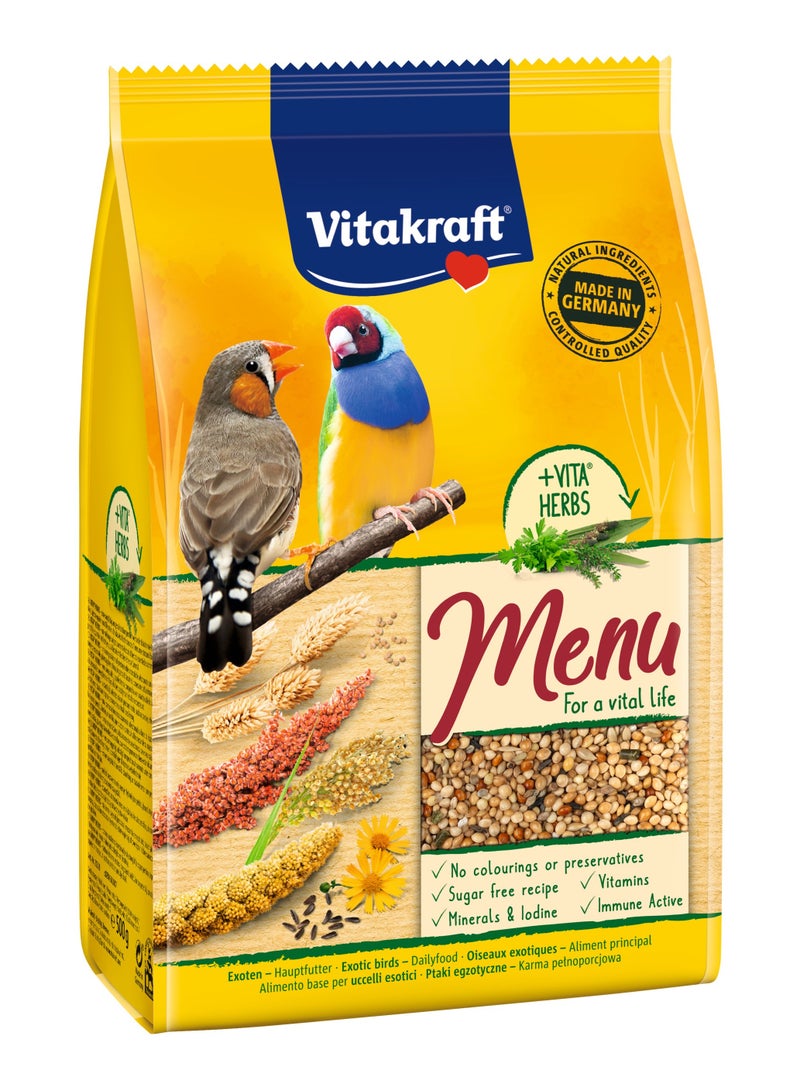 Vitakraft Bird Food with Herbs, Vitamins & Minerals – Sugar-Free & Preservative-Free – 500g - German Made - Image 1