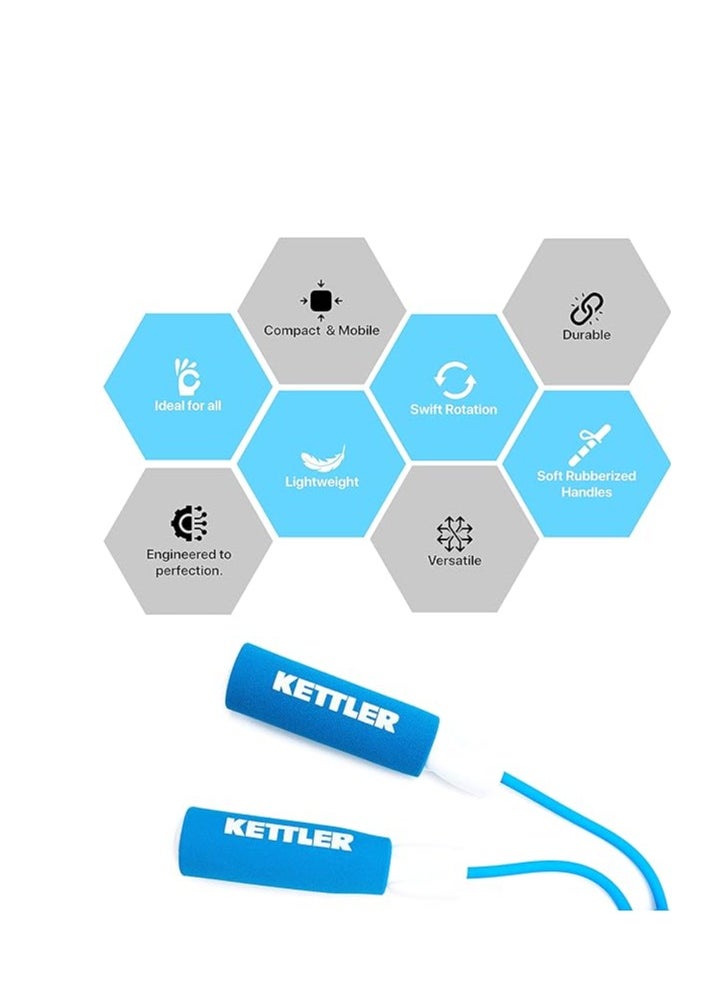 KETTLER - German Technology Tangle Free Skipping Rope with Compact Design | Material : Rubber and Foam | Jump Rope is Ideal for Speed Jumping, Boxing, Cardio Endurance| Unisex - Image 1