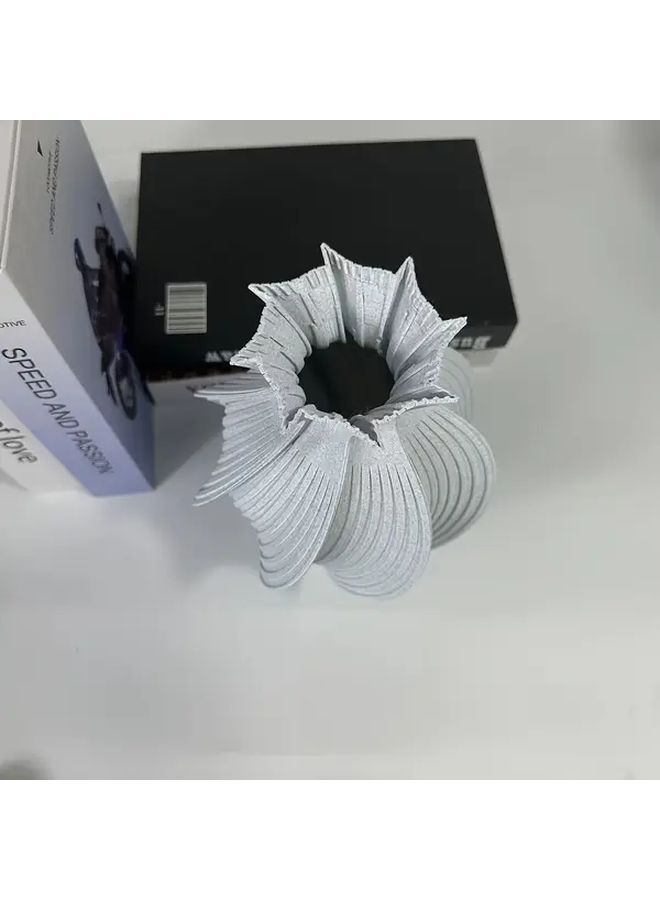 3D Printed Spiral Vase Marble Color Retro Geometric Striped Durable Plastic Home Decor For Living Room Office Tabletop Elegant Centerpiece Floral Arrangement Vintage Aesthetic Textured Surface Statement Piece Gift Shopper - Image 5