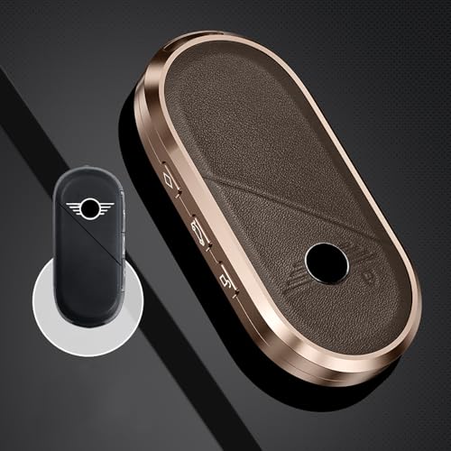 ontto Key Fob Case Fit for Mini Countryman Cooper One Aceman U25 J01 J05 F65 F66 2024 2025 Smart Remote Key Cover 360 Degree Protection Car Key Holder with Keychain,Brown - Image 3