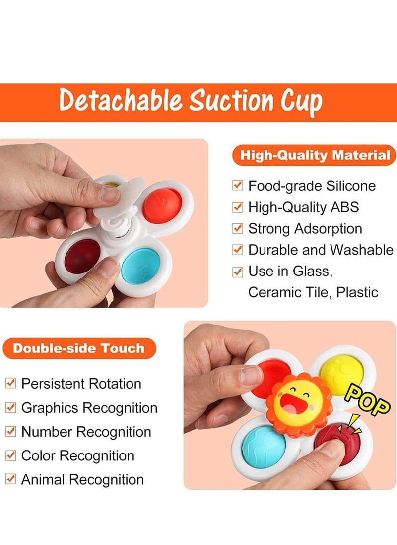 Generic - PCS Suction Cup Spinner Toys, DMG Strong Suction Cup Bath Toys, Toddler Fidget Toys Age 1-2, Window Spinning Top Baby Toys, Sensory Toys for Toddlers 1-3, Birthday Gifts for Girl Boy - Image 1
