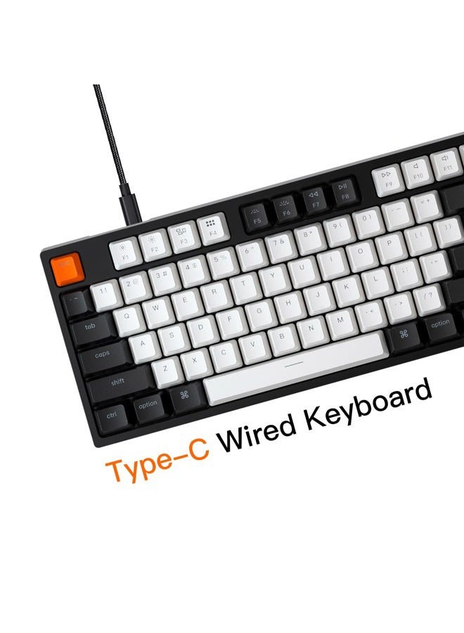 Keychron C2 Full Size Wired Mechanical Keyboard for Mac, Hot-swappable, Gateron G Pro Red Switch, RGB Backlight, 104 Keys ABS keycaps Gaming Keyboard for Windows, USB-C Type-C Braid Cable - Image 5