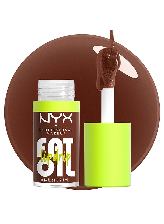 NYX PROFESSIONAL MAKEUP Fat Oil Lip Drip, Moisturizing, Shiny, Vegan Tinted Lip Gloss, Non-Sticky Finish, 12H Hydration - LIVIN THE CREAM - Image 4