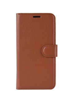 Litchi Texture Wallet Flip Case Cover And Accessory For Huawei P30 Brown