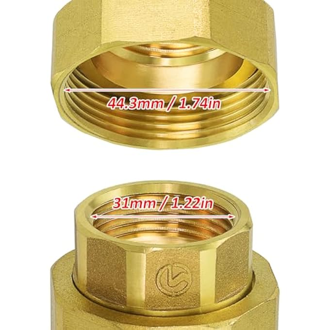 2-PIECE BRASS PUMP SCREW CONNECTION 1 1/2" X 1" (DN25 X DN40), TAP EXTENSION 1/2", HEAT PUMP FITTING, MOUNTING WITH SCREW CONNECTION, HEATING - Image 3