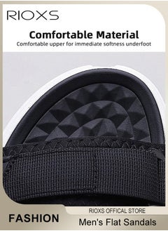 RIOXS Flat Sandals For Men, Casual Open Toe Water Sandal, Men's Breathable Non-Slip Beach Sandals, Mens Sport Sandals With Back-Strap, Outdoor Fisherman Sandals For Men, Non-slip Lightweight Walking Hiking Sandals, Water Shoes  - Image 5