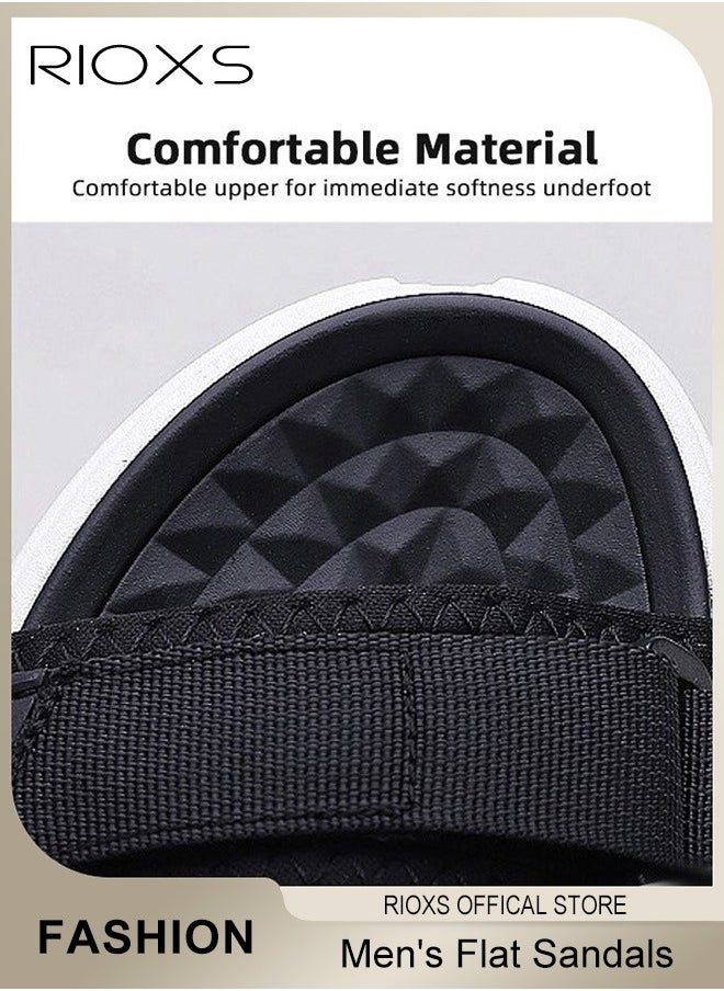 RIOXS Flat Sandals For Men, Casual Open Toe Water Sandal, Men's Breathable Non-Slip Beach Sandals, Mens Sport Sandals With Back-Strap, Outdoor Fisherman Sandals For Men, Non-slip Lightweight Walking Hiking Sandals, Water Shoes  - Image 5