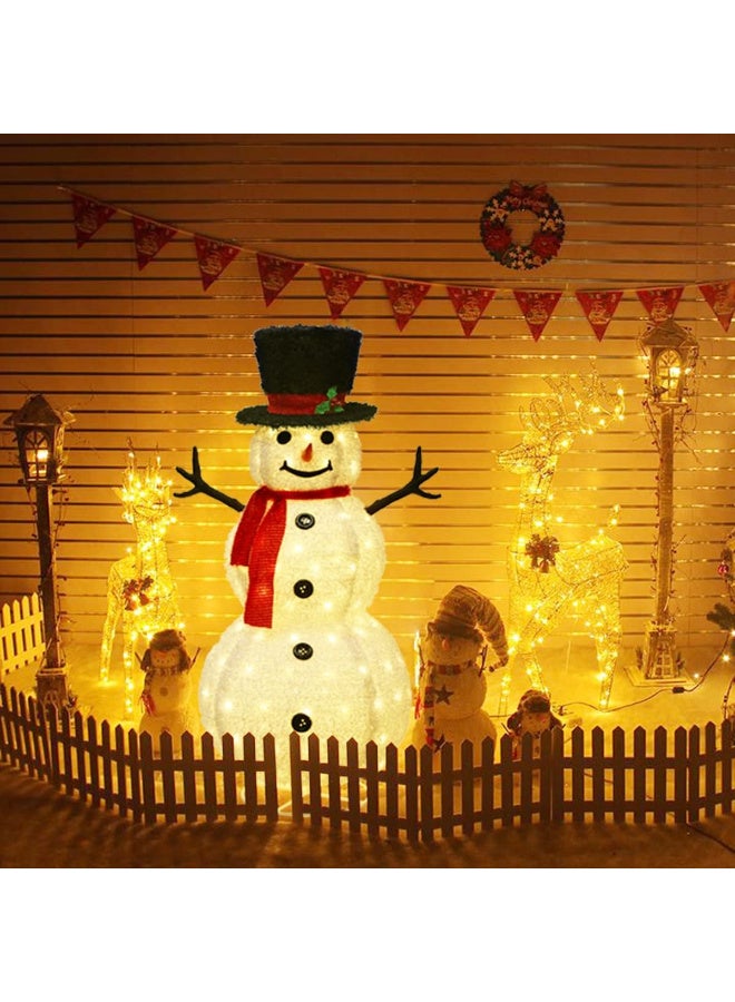 AUTOYSUR رجل ثلج عيد الميلاد المضيء LED بطول 4 أقدام للحديقة الخارجية، مضاء مسبقًا بـ 160 مصباح LED لديكور العطلة، منبثق قابل للطي للحفلات الداخلية (مخملي) - Image 1