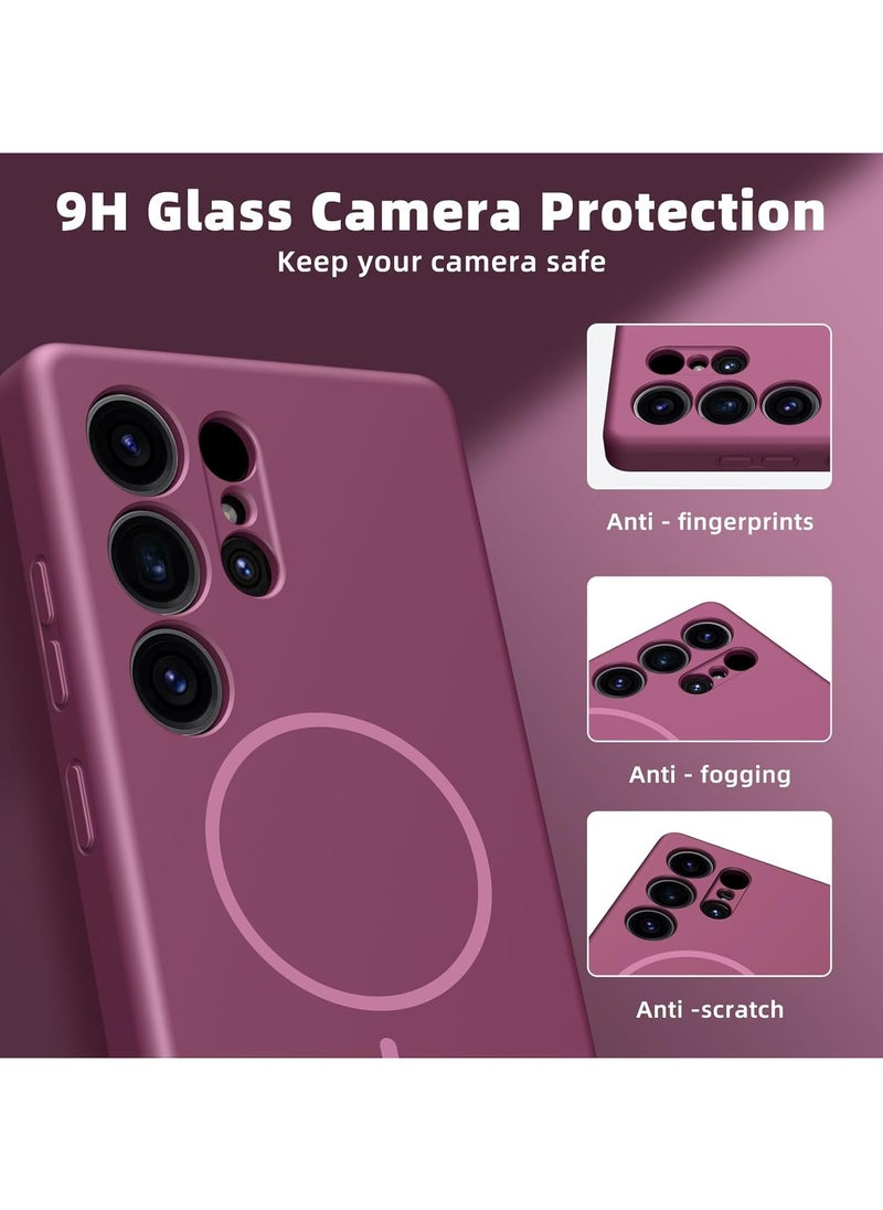 X-level - Magnetic Silicone Case for Samsung Galaxy S25 Ultra (2025) – MagSafe Compatible, Slim & Shockproof Design, Lens Protection, Durable Soft-Touch Finish – Burgundy - Image 1