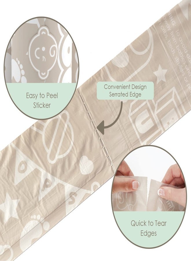 moodie Diaper Disposal Bags (90 BAGS in TOTAL) | LAVENDER SCENTED Baby Poop Baggies (6 Refill Rolls 9 x 13in) | Leak Proof Nappy Trash Bag for Quick Changes on the Go - Image 3