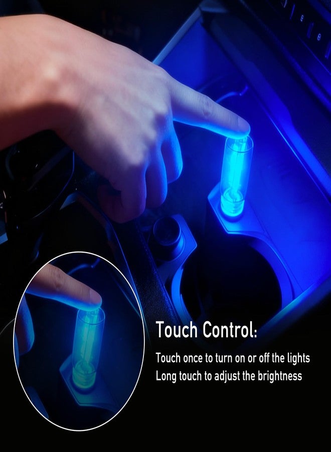 HConce 2 PCS USB Car Lights, Touch Dimmable Retro Mini Glass Bottle LED Ambient Night Light for Vehicle Interior, Bedroom, Hallway, Camping, Holiday and Party Decoration（Blue） - Image 3