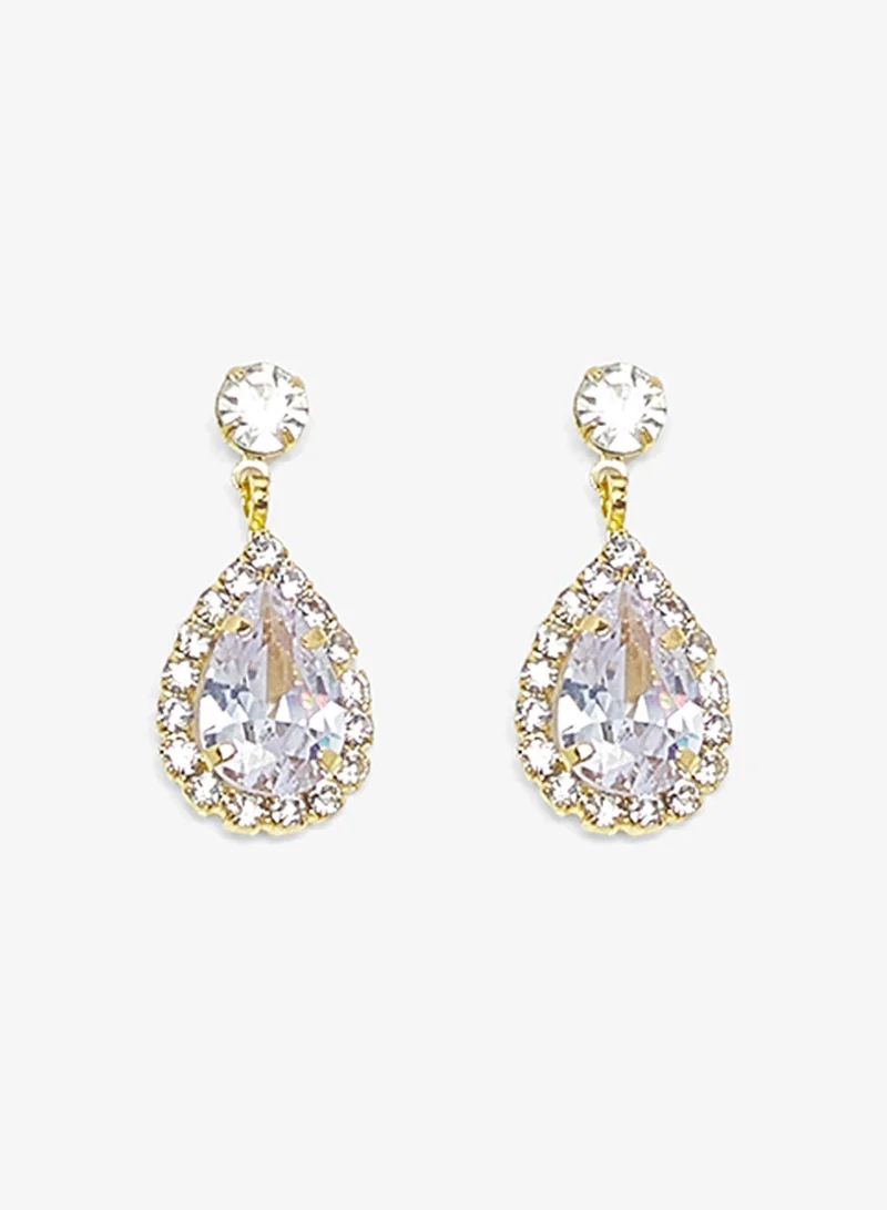 Ella Limited Edition Silver Silver Diamonte Rhinestone Jewelry Set Necklace Earrings for Women | Best Price UAE