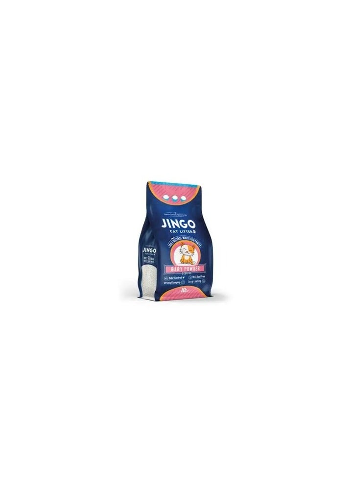 JINGO Jingo cat litter 100% natural white bentonite baby powder 10 litr