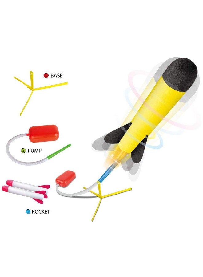 Play22 Toy Rocket Launcher for Kids Shoots Up to 100+ Feet - Play Launch Rocket Includes 6 Foam Rockets, 3 Colors - Best Birthday Gift for Boys and Girls Fun Outdoor Toys for Kids Age 3+ Years - Image 2