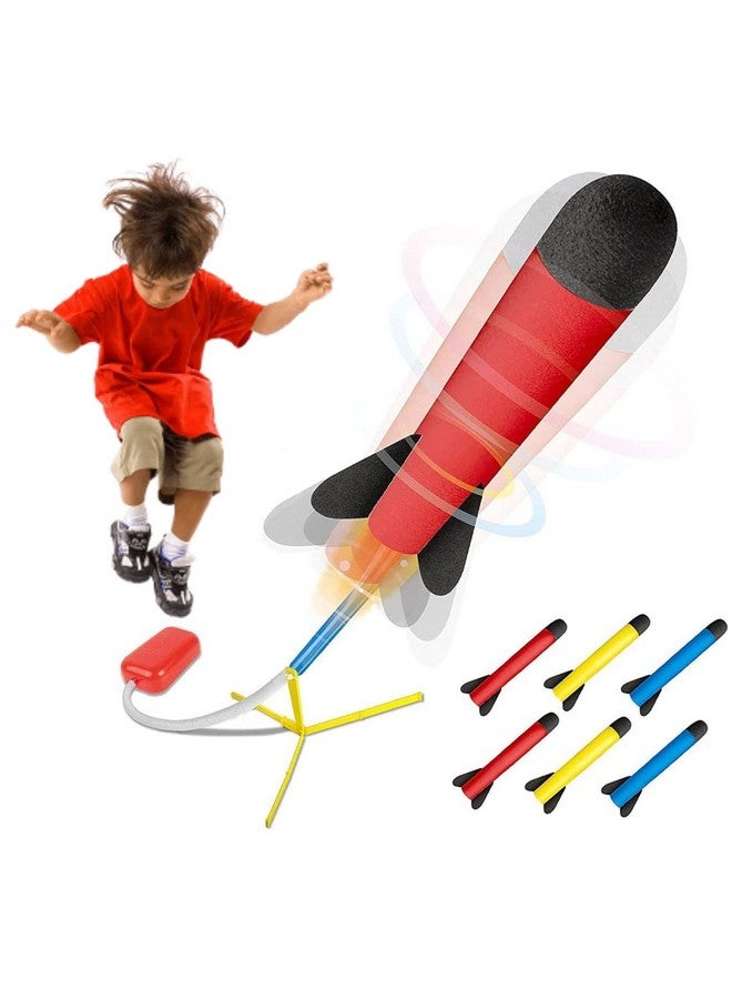 Play22 Toy Rocket Launcher for Kids Shoots Up to 100+ Feet - Play Launch Rocket Includes 6 Foam Rockets, 3 Colors - Best Birthday Gift for Boys and Girls Fun Outdoor Toys for Kids Age 3+ Years - Image 1