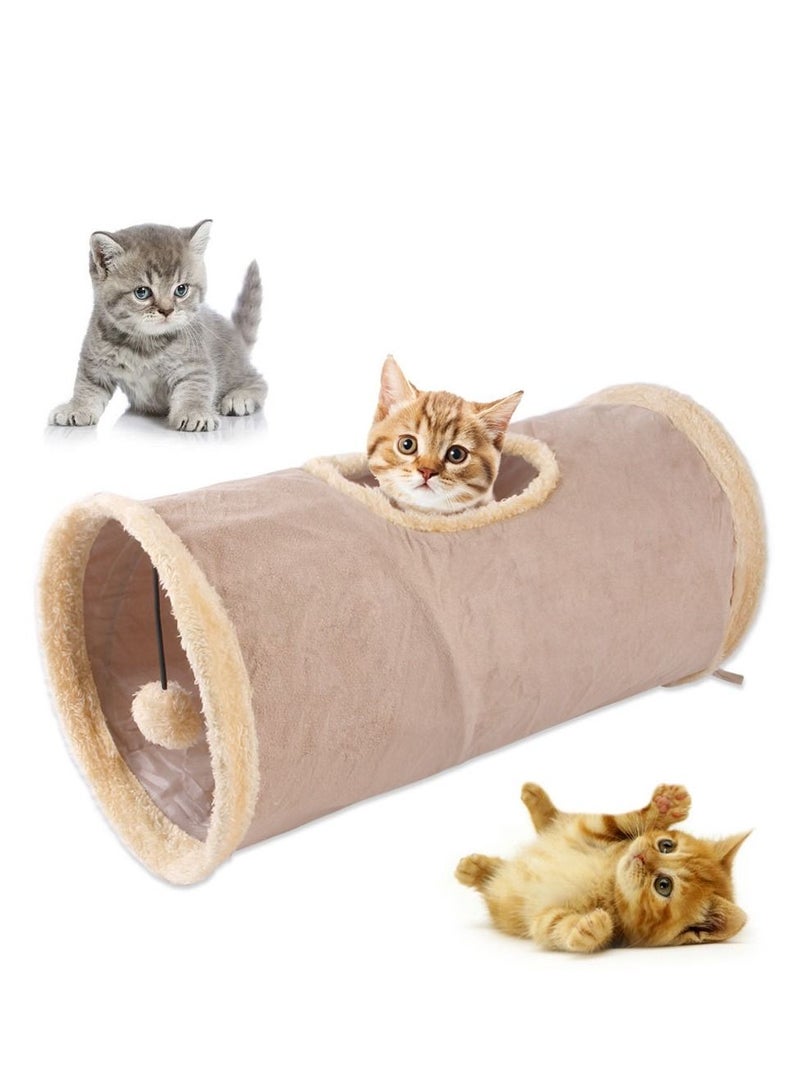 Deo King Collapsible Cat Play Tunnel with Plush Ball | Interactive Hide & Seek Toy for Endless Feline Fun &  Exercise - Image 1