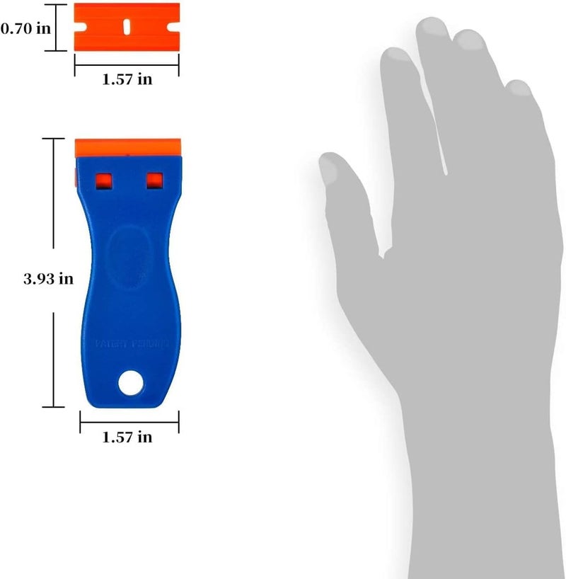 NEXT GEEK أداة كشط التنظيف ذات الحافة الواحدة متعددة الاستخدامات لإزالة الملصقات، 10 قطع من الشفرات البلاستيكية - Image 2