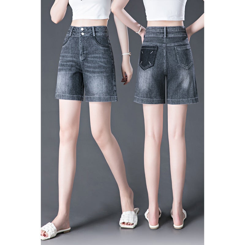 2026 Summer Women's High-Waist Straight Denim Shorts - Image 2
